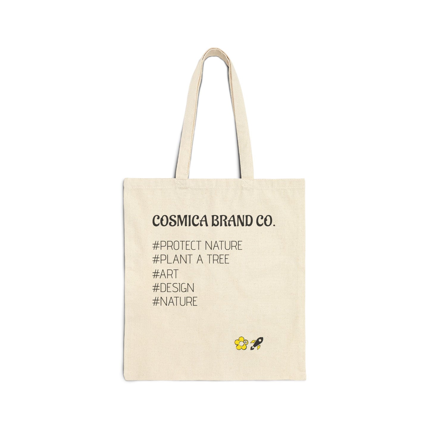 Eco-Friendly Cotton Canvas Tote Bag, Boho Chic Shopping Bag, Nature Lover Gift, Reusable Grocery Tote, Artisan Market Bag