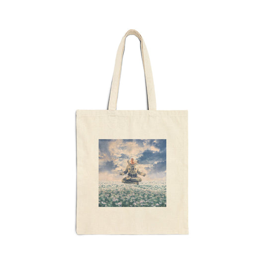 Eco-Friendly Cotton Canvas Tote Bag, Boho Chic Shopping Bag, Nature Lover Gift, Reusable Grocery Tote, Artisan Market Bag