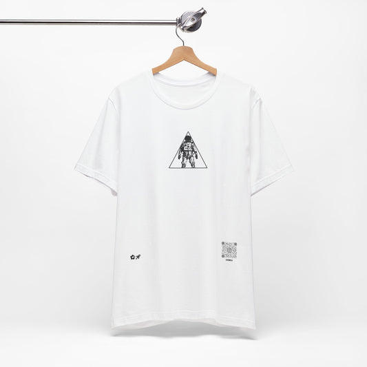 Geometric Robot Tee - Unisex Jersey Short Sleeve T-Shirt, Modern Graphic Tee, Retro Style Shirt, Casual Wear, Gift for Tech Lovers